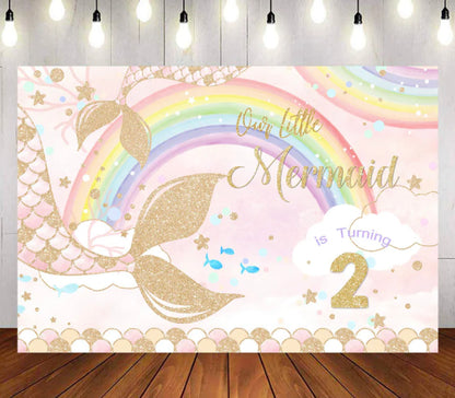 Mermaid Party Backdrop (Material: Vinyl)