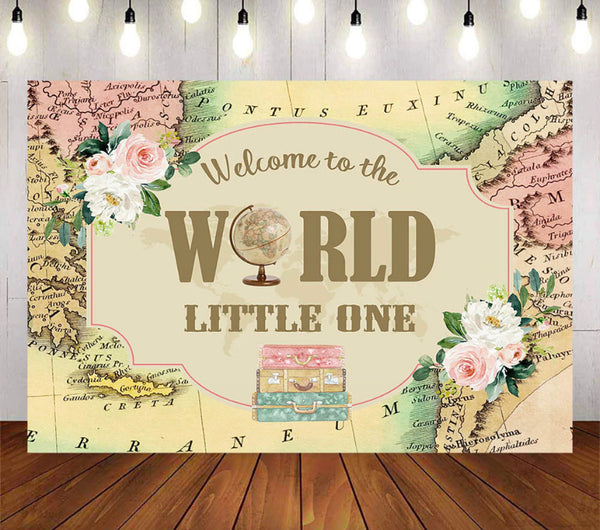 Welcome to the World - PINK Backdrop (Material: Vinyl)