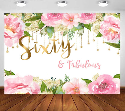 My Birthday & Fabulous Backdrop (Material: Vinyl)