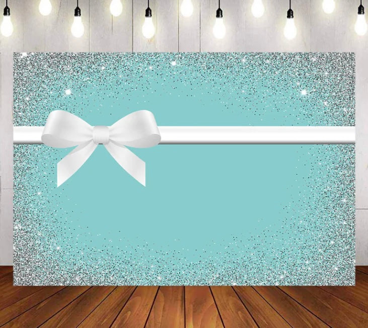 Bow in Aqua Backdrop (Material: Vinyl)