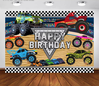 Monsters Truck Backdrop (Material: Vinyl)