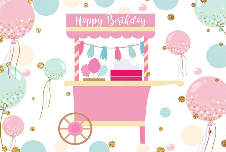 Cotton-Candy Shop Backdrop (Material: Vinyl)