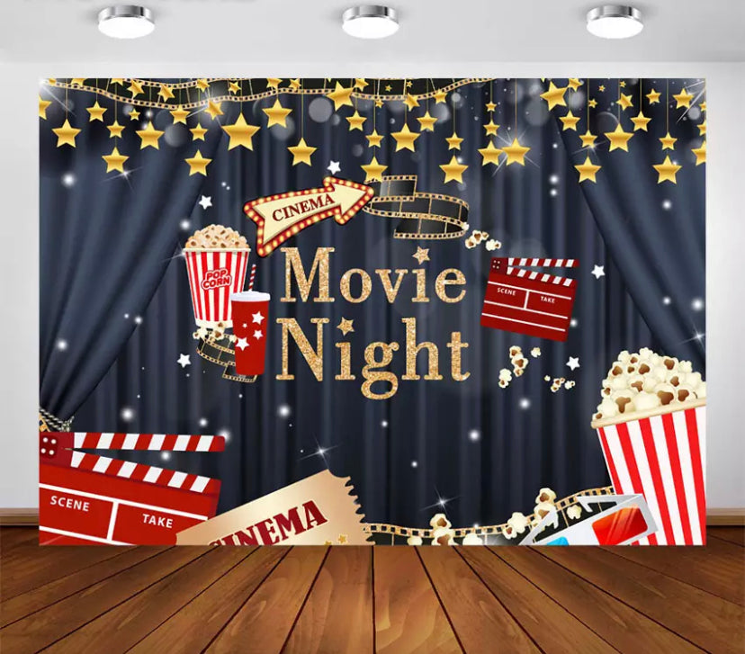 Movie Night Backdrop (Material: Vinyl)
