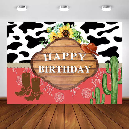 Cowboy Party Backdrop (Material: Vinyl)