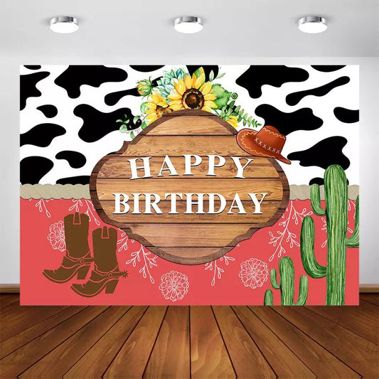 Cowboy Party Backdrop (Material: Vinyl)
