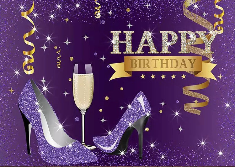 Happy Anniversary in Heels Backdrop (Material: Vinyl)
