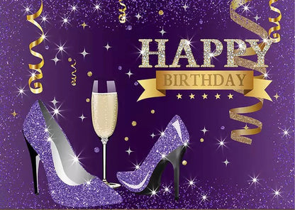 Happy Anniversary in Heels Backdrop (Material: Vinyl)
