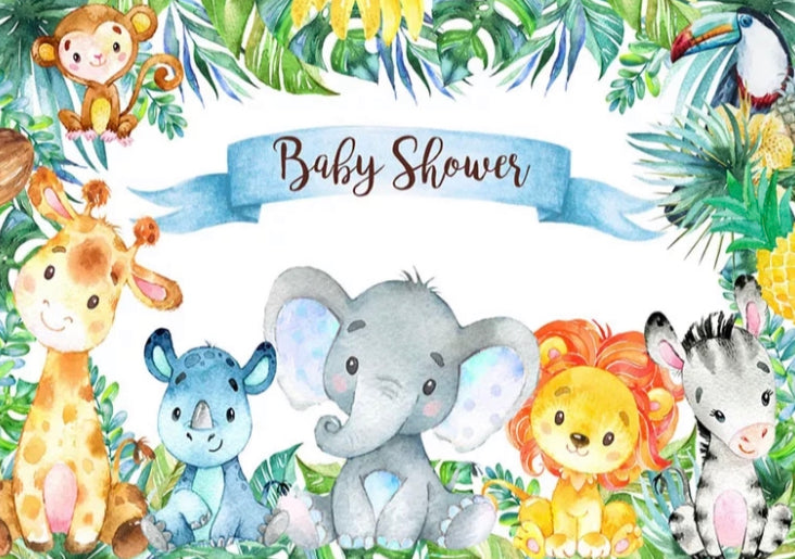 Jungle Cuteness Backdrop (Material: Vinyl)