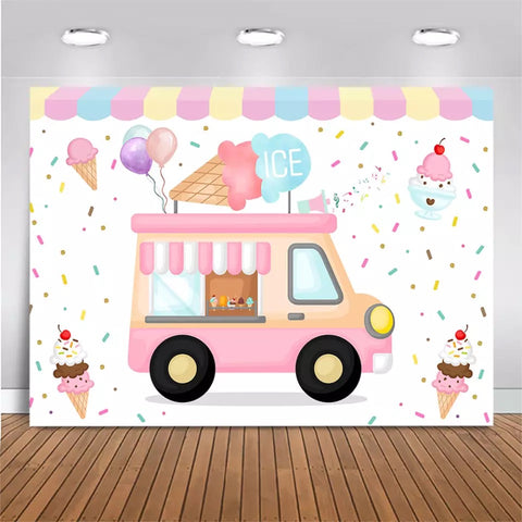 Ice Cream Truck Backdrop (Material: Vinyl)