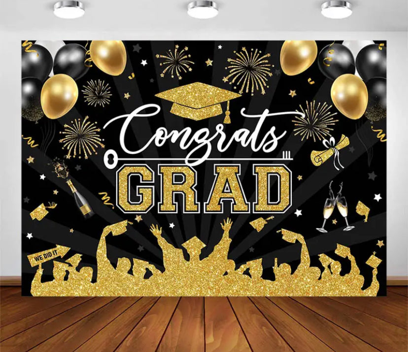 Happy Graduation Backdrop (Material: Vinyl)