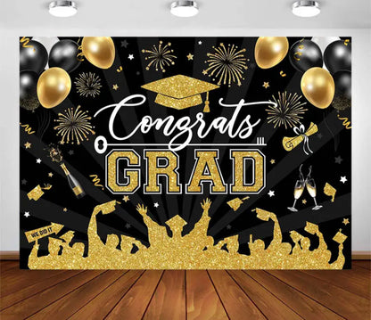 Happy Graduation Backdrop (Material: Vinyl)