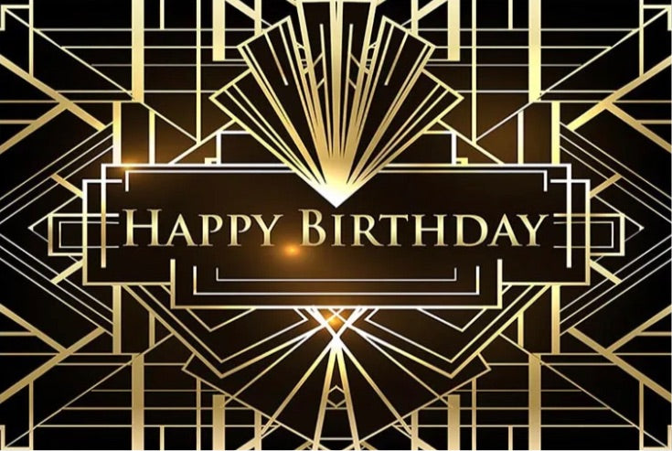 Happy Gatsby Birthday Backdrop (Material: Vinyl)