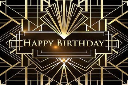 Happy Gatsby Birthday Backdrop (Material: Vinyl)