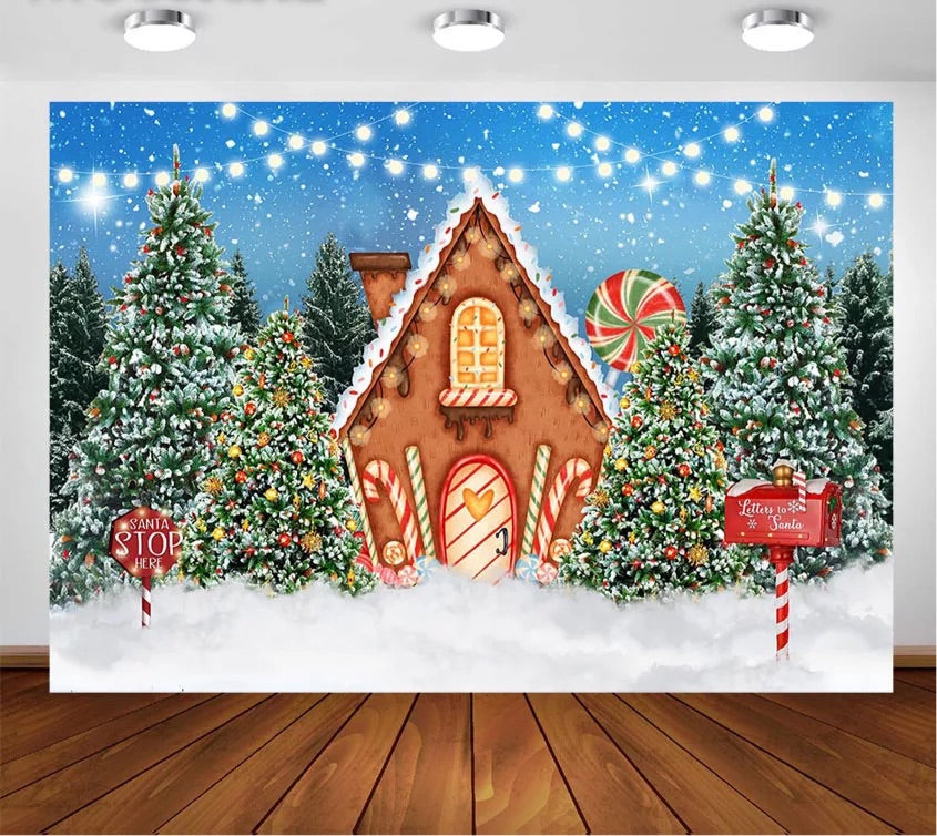 Gingerbread Backdrop (Material: Vinyl)