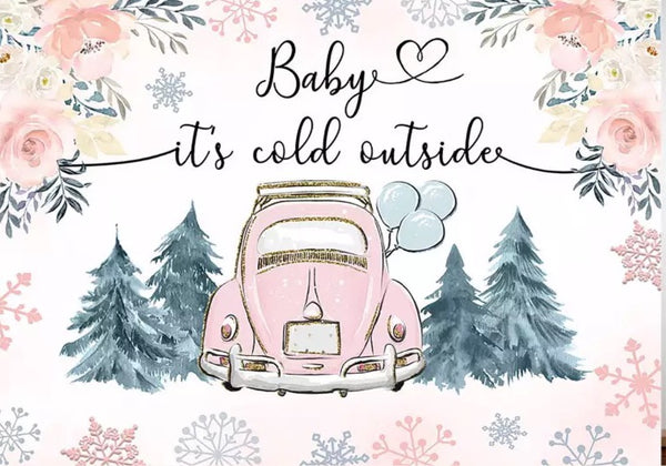 Baby it’s cold outside Backdrop (Material: Vinyl)