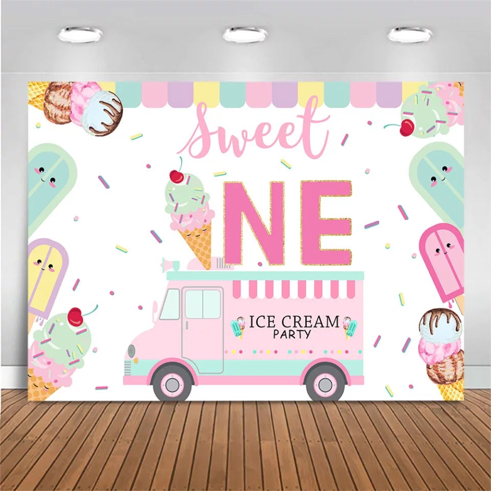 Sweet Ice Cream Backdrop (Material: Vinyl)
