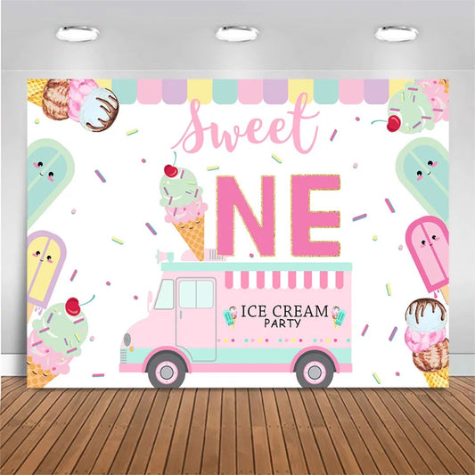 Sweet Ice Cream Backdrop (Material: Vinyl)