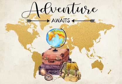 The Adventure Awaits Backdrop (Material: Vinyl)