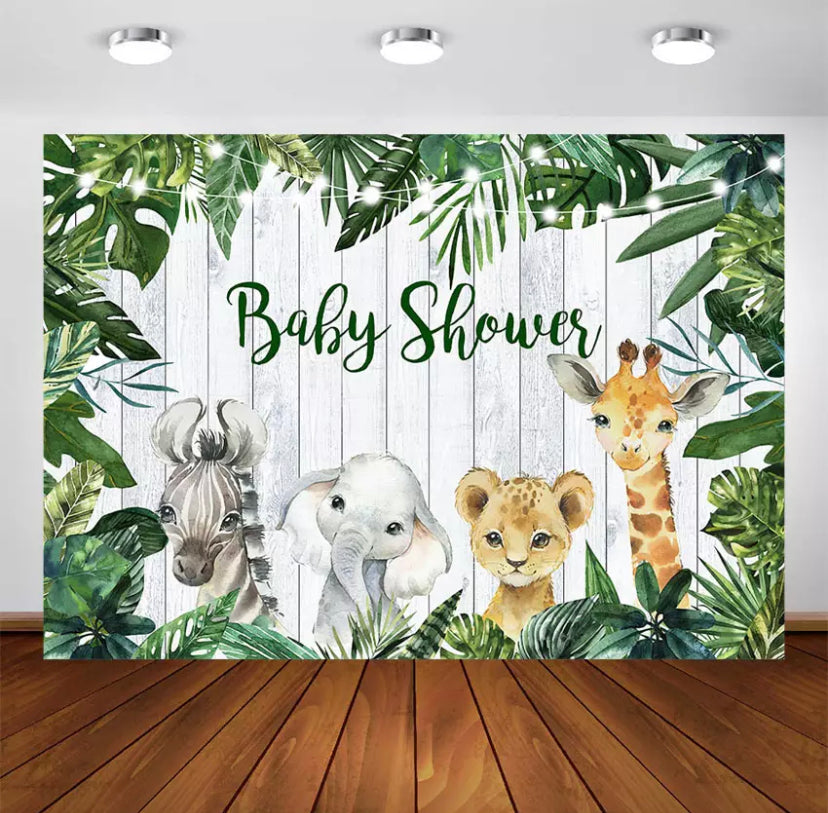 Jungle Cuteness Backdrop (Material: Vinyl)