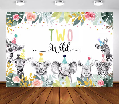 Party in the Jungle Backdrop (Material: Vinyl)