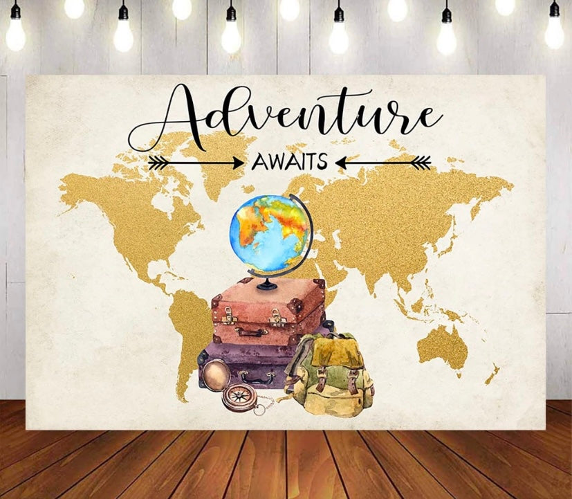 The Adventure Awaits Backdrop (Material: Vinyl)