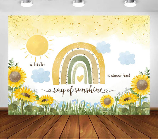 Rainbow & Boho Backdrop (Material: Vinyl)