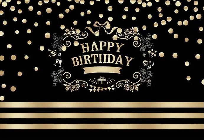 Gold and Party Backdrop (Material: Vinyl)