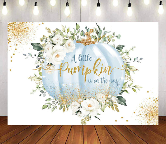 Blue Pumpkin BabyShower Backdrop (Material: Vinyl)