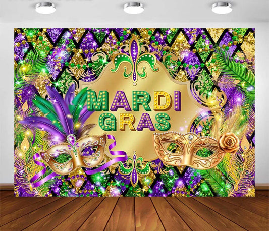 Mardi Gras Backdrop (Material: Vinyl)