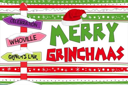 Merry Grinch Backdrop (Material: Vinyl)