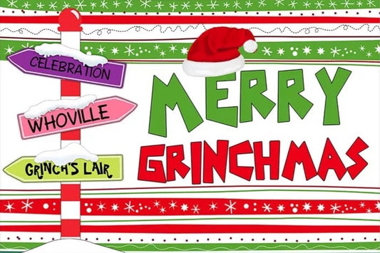 Merry Grinch Backdrop (Material: Vinyl)