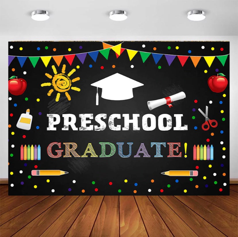 Preschool Graduate Backdrop (Material: Vinyl)
