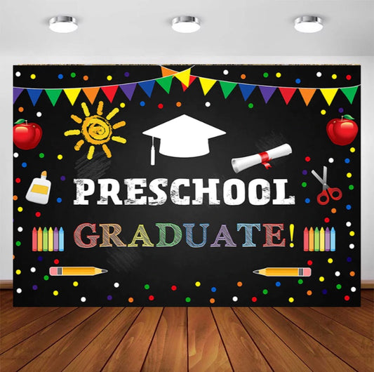 Preschool Graduate Backdrop (Material: Vinyl)