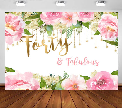 My Birthday & Fabulous Backdrop (Material: Vinyl)