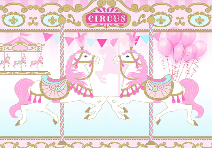 Carrousel Circus Backdrop (Material: Vinyl)