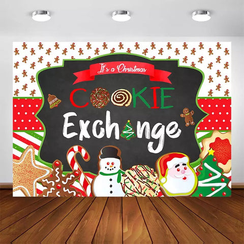 Christmas Cookie Exchange Backdrop (Material: Vinyl)
