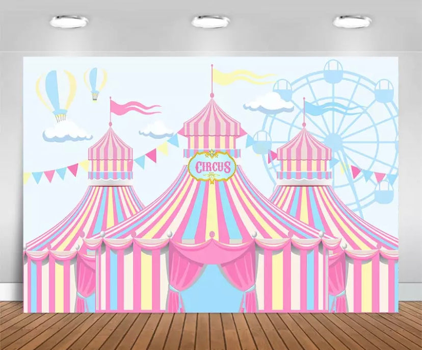 Pastel Circus Backdrop (Material: Vinyl)