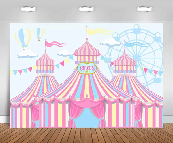 Pastel Circus Backdrop (Material: Vinyl)