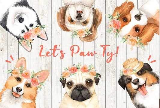Let’s Paw-ty Backdrop (Material: Vinyl)