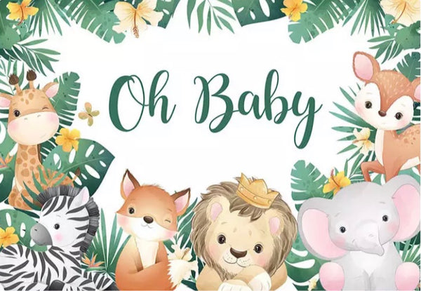 Oh Baby Jungle Backdrop (Material: Vinyl)
