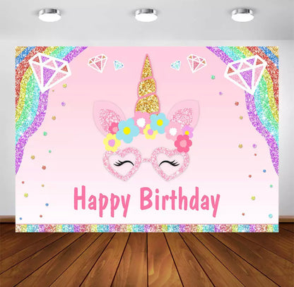 Love Unicorns Backdrop (Material: Vinyl)