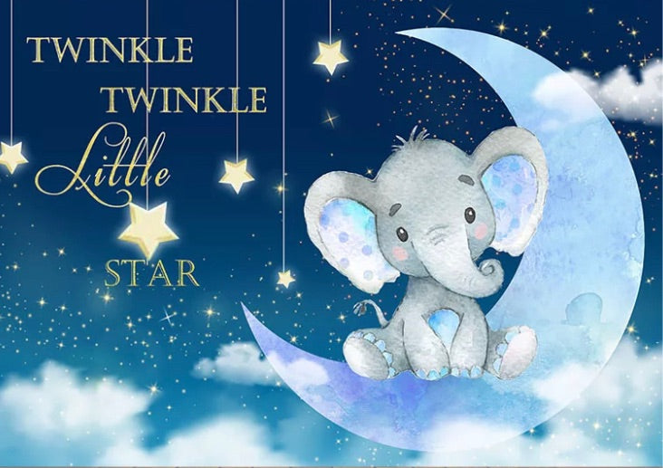 Twinkle Twinkle in the Moon Backdrop (Material: Vinyl)