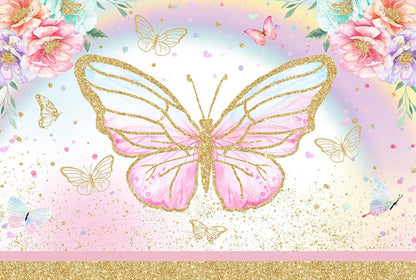 Golden Butterfly Backdrop (Material: Vinyl)