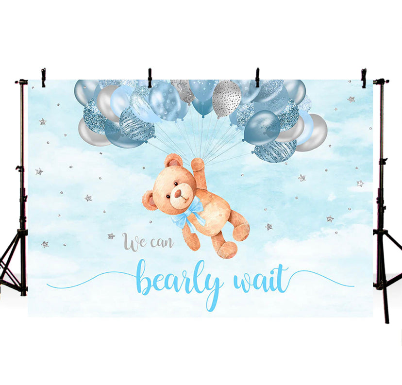 Blue Bearly Wait Backdrop (Material: Vinyl)