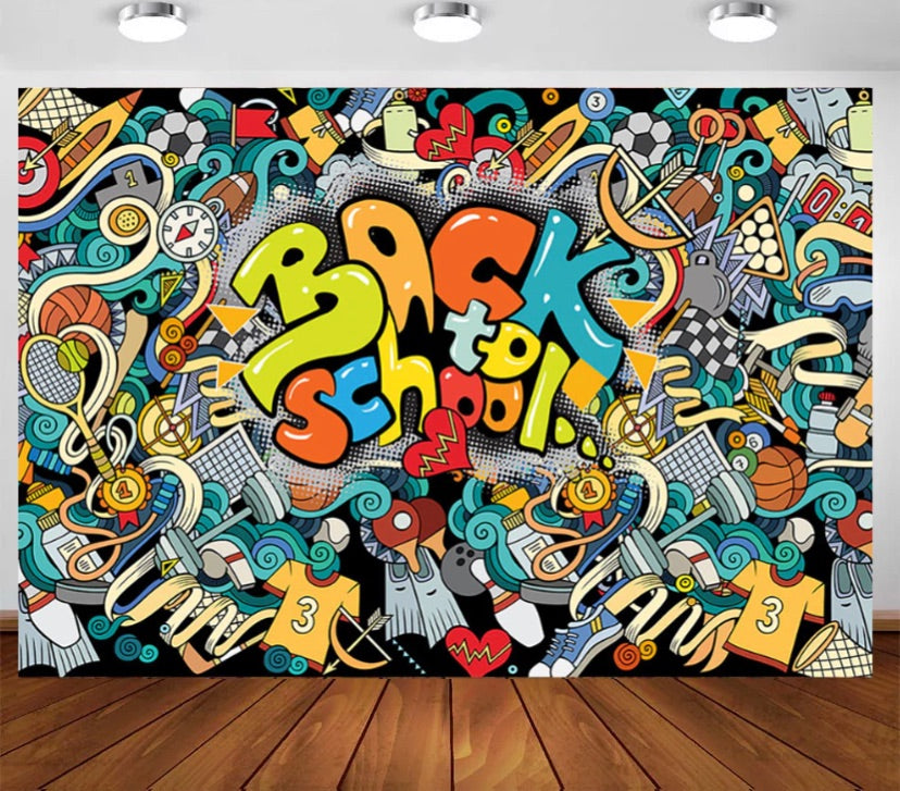 Back to School - Graffiti  Backdrop (Material: Vinyl)
