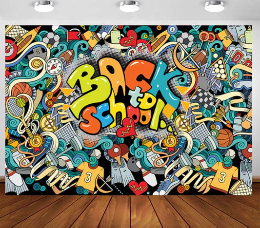 Back to School - Graffiti  Backdrop (Material: Vinyl)