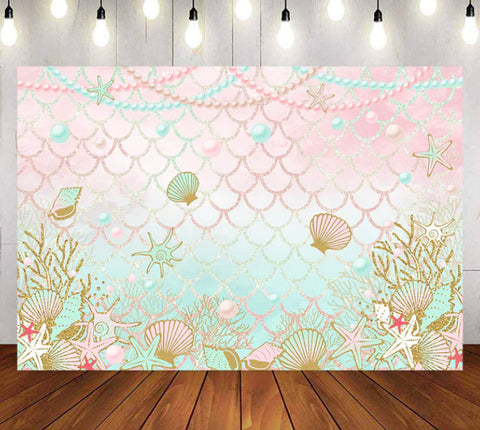 Under the Sea in Pastel Backdrop (Material: Vinyl)