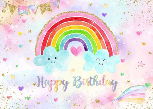 Rainbow Party Backdrop (Material: Vinyl)
