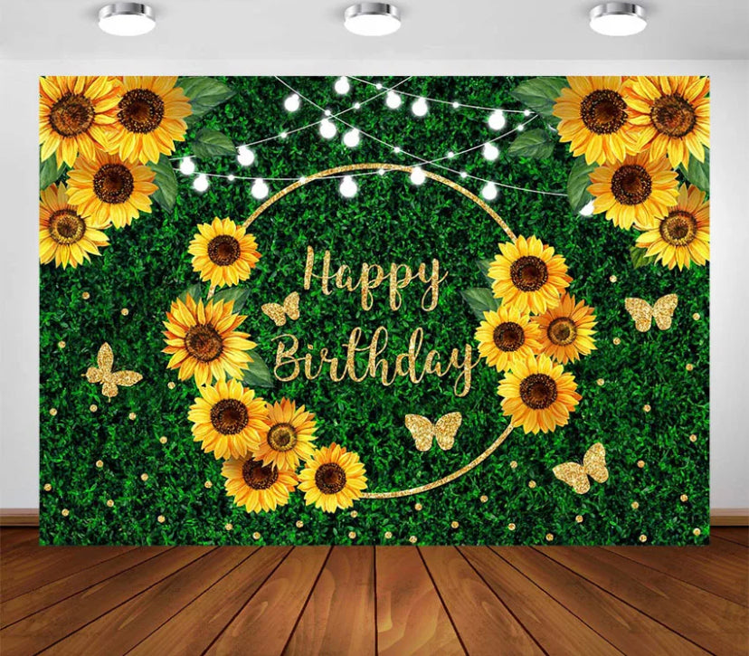 Yellow Sunflower Backdrop (Material: Vinyl)