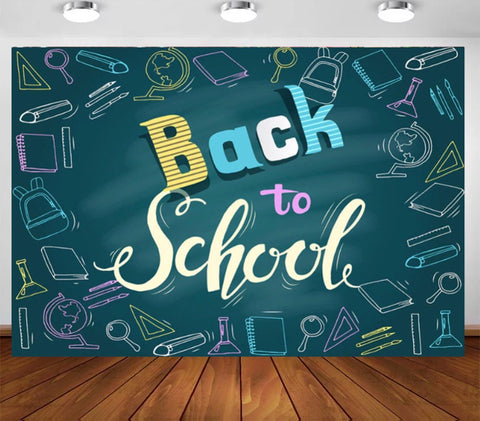 Back to School in Blue Backdrop (Material: Vinyl)